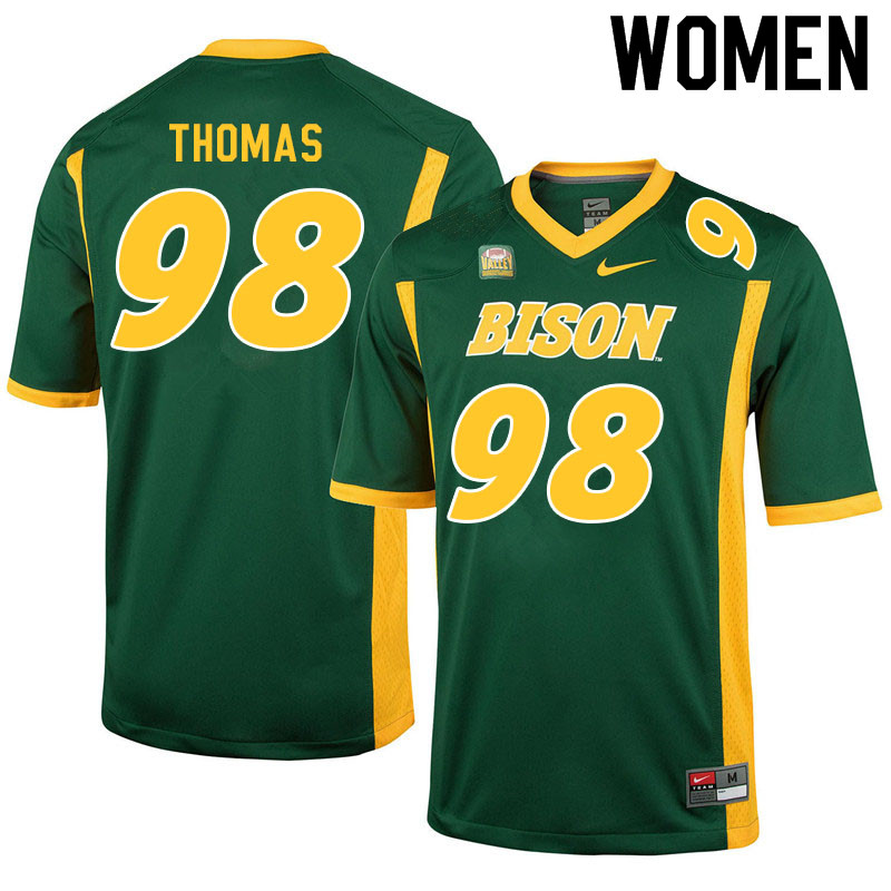 Women #98 Brayden Thomas North Dakota State Bison College Football Jerseys Sale-Green